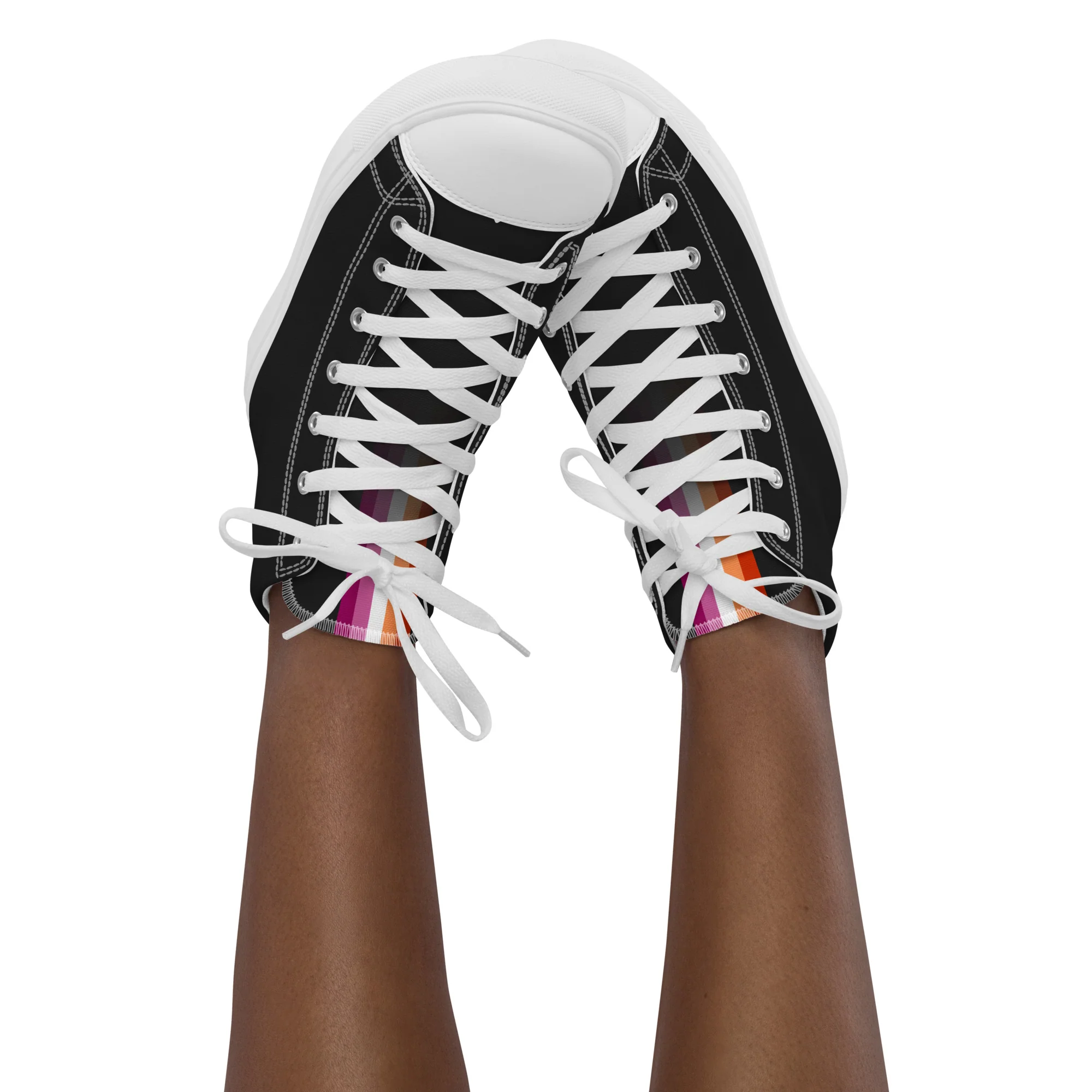 Lesbian Pride Black High Top Trainers (female sizes) - Image 2