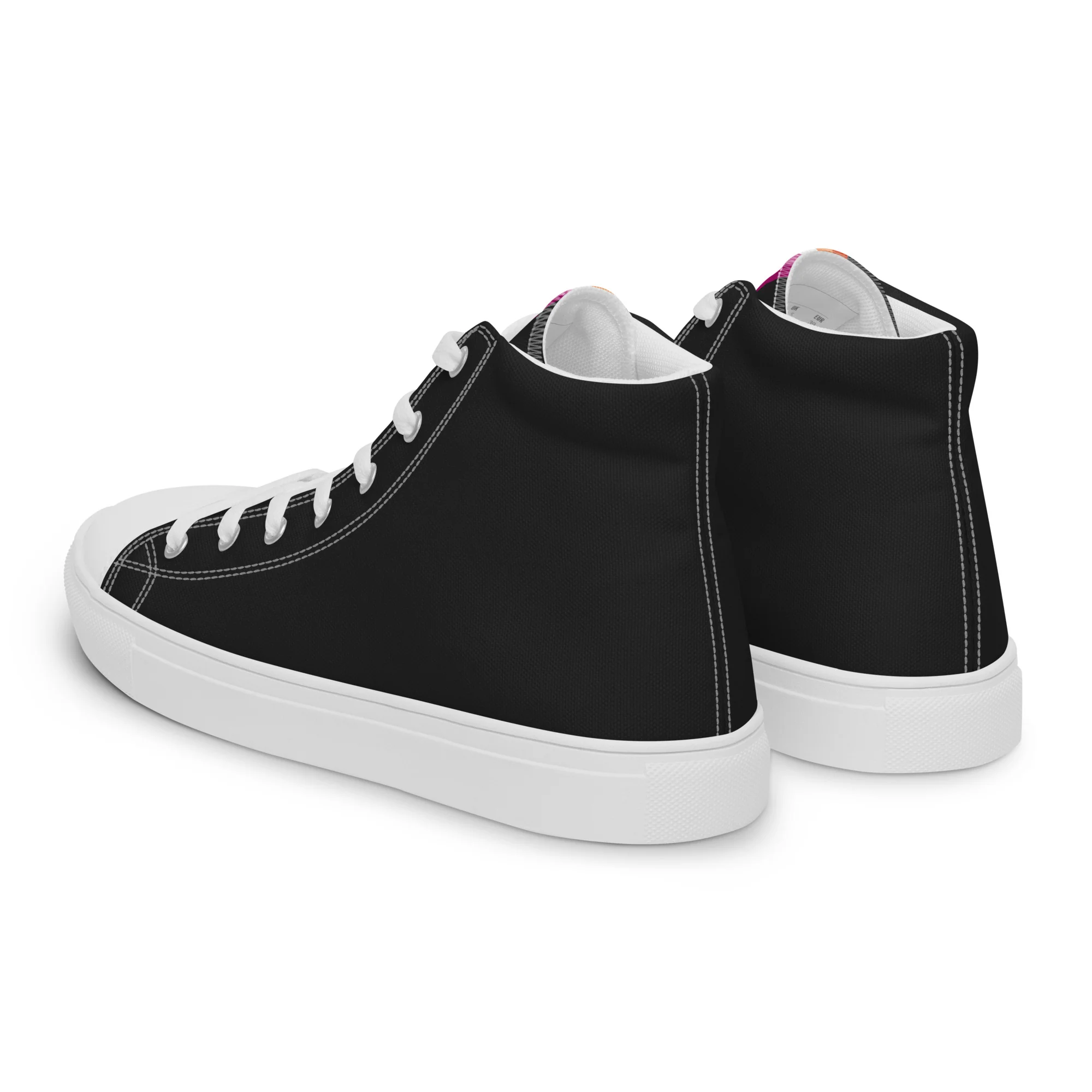 Lesbian Pride Black High Top Trainers (female sizes) - Image 8