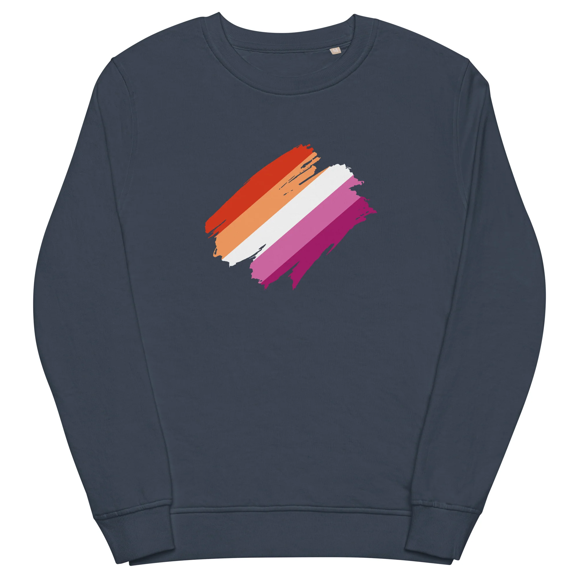 Lesbian Pride Brush Strokes Organic Sweatshirt - Image 5
