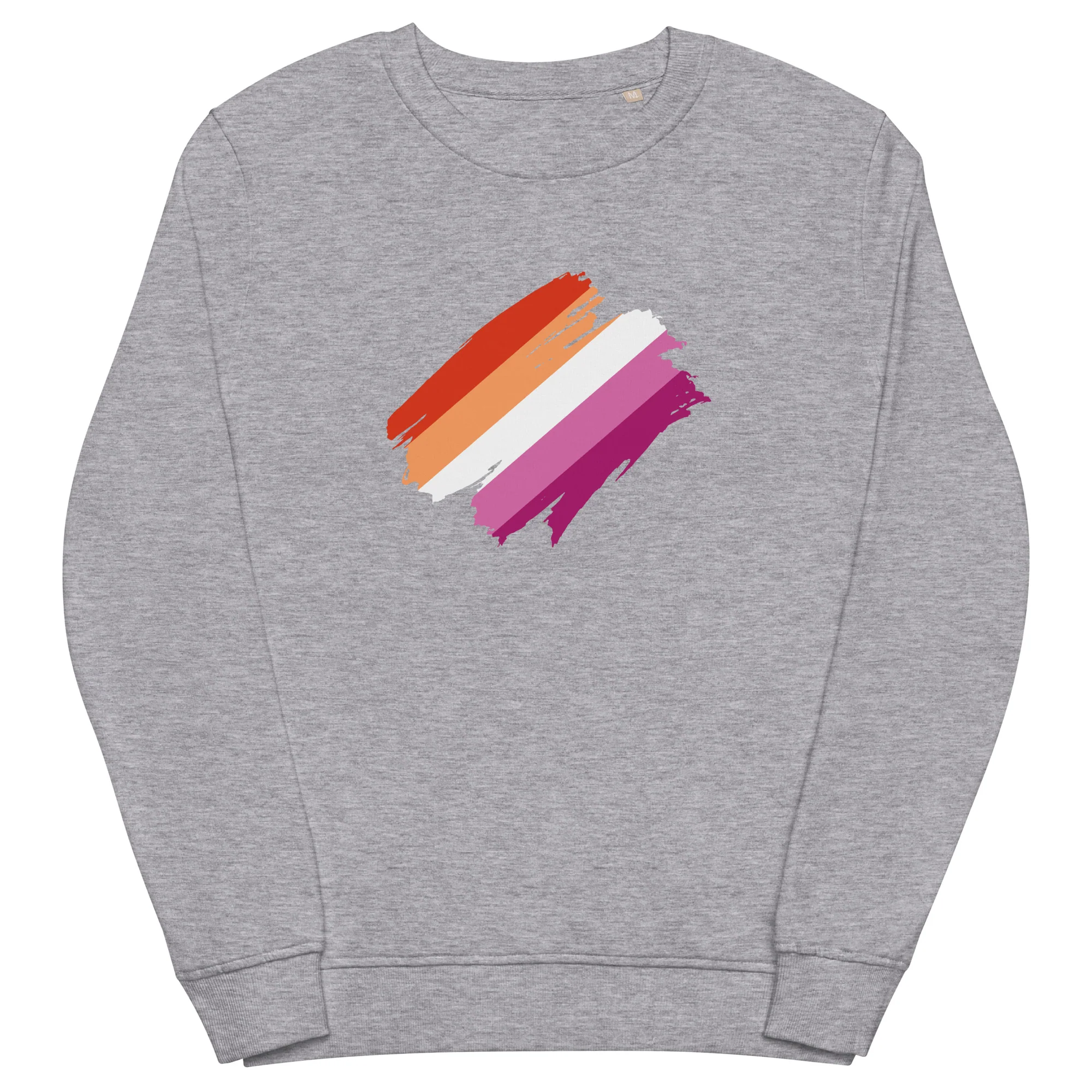Lesbian Pride Brush Strokes Organic Sweatshirt - Image 6