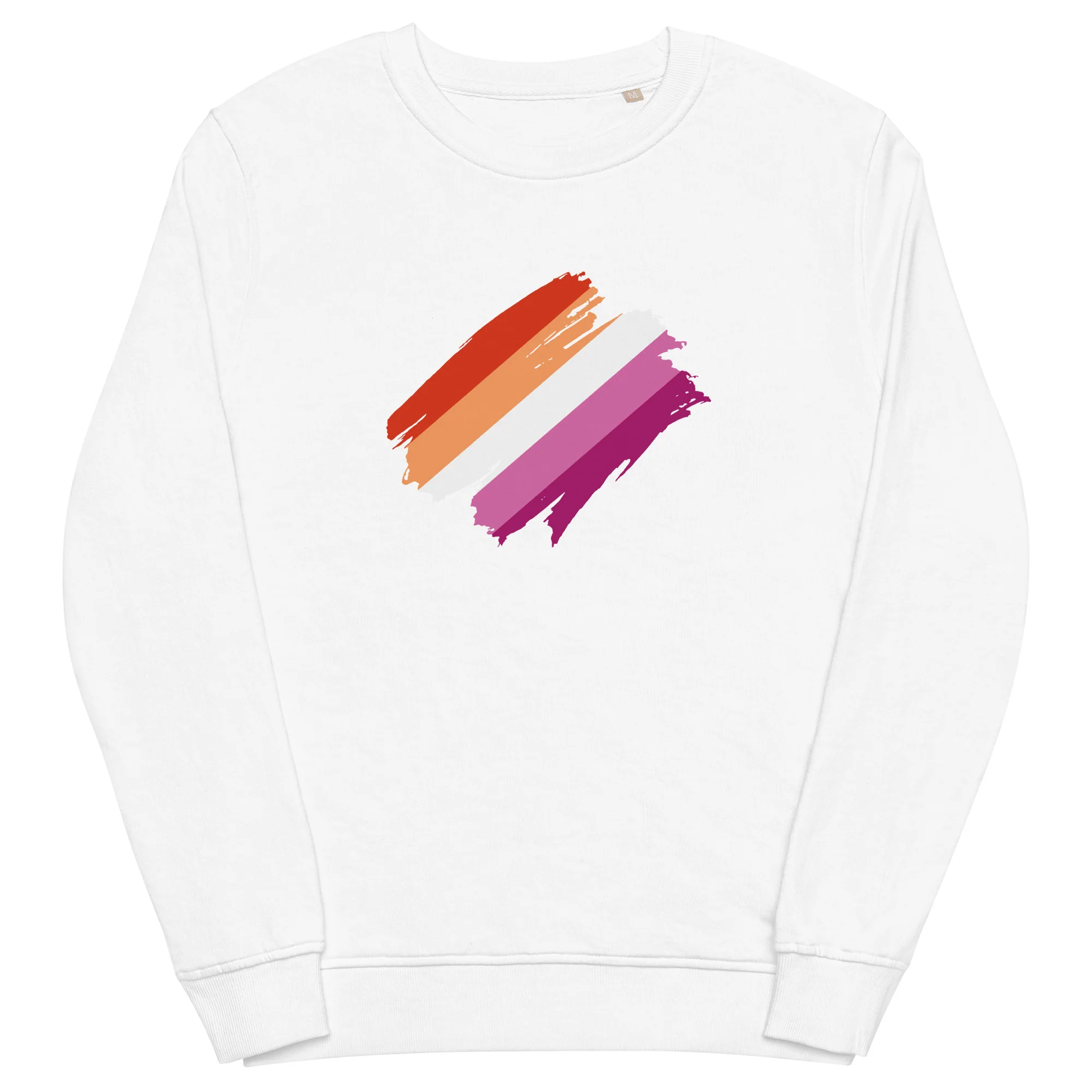 Lesbian Pride Brush Strokes Organic Sweatshirt - Image 7
