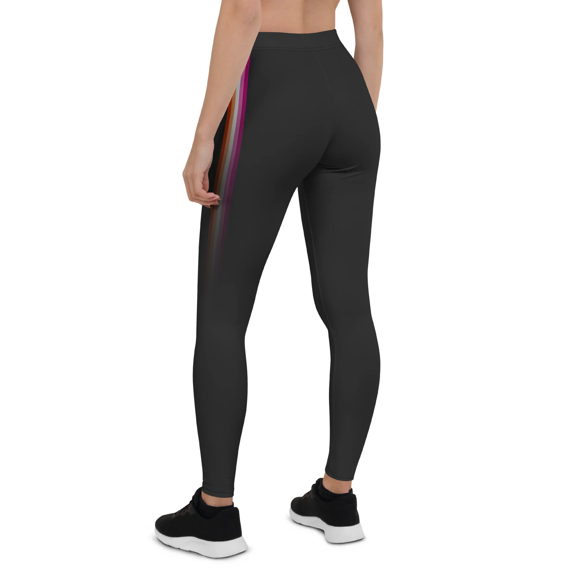Lesbian Pride Fade Black Leggings - Image 3