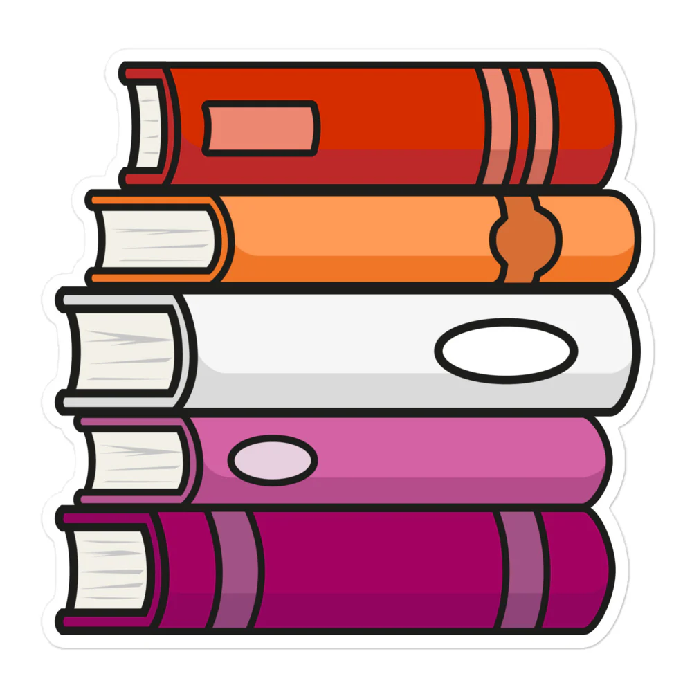 Lesbian Pride Flag Book Stack Sticker