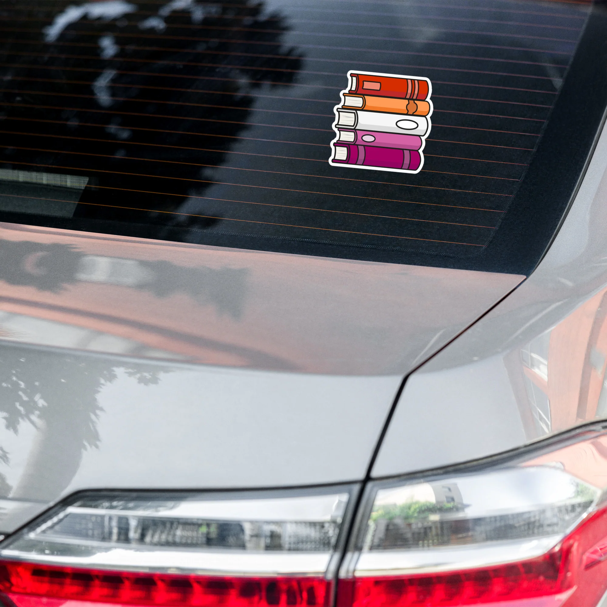 Lesbian Pride Flag Book Stack Sticker - Image 7