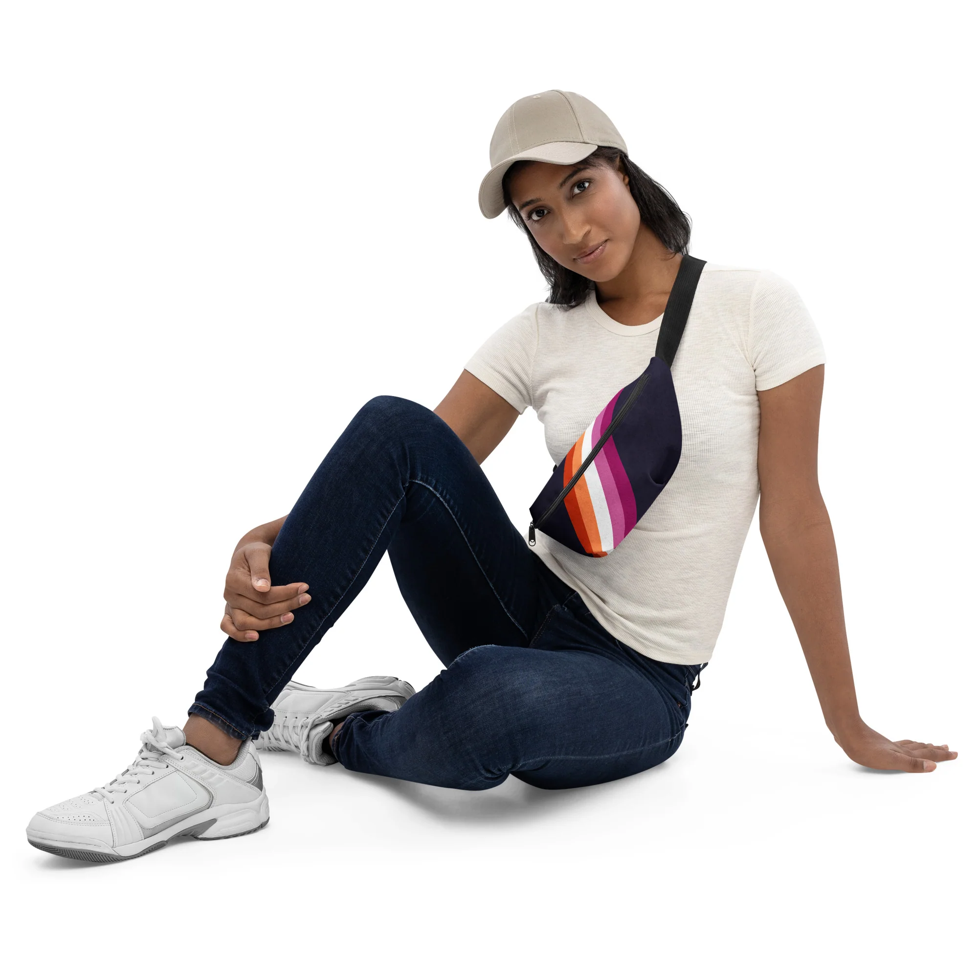 Lesbian Pride Flag Diagonal Fanny Pack/Bum Bag - Image 2