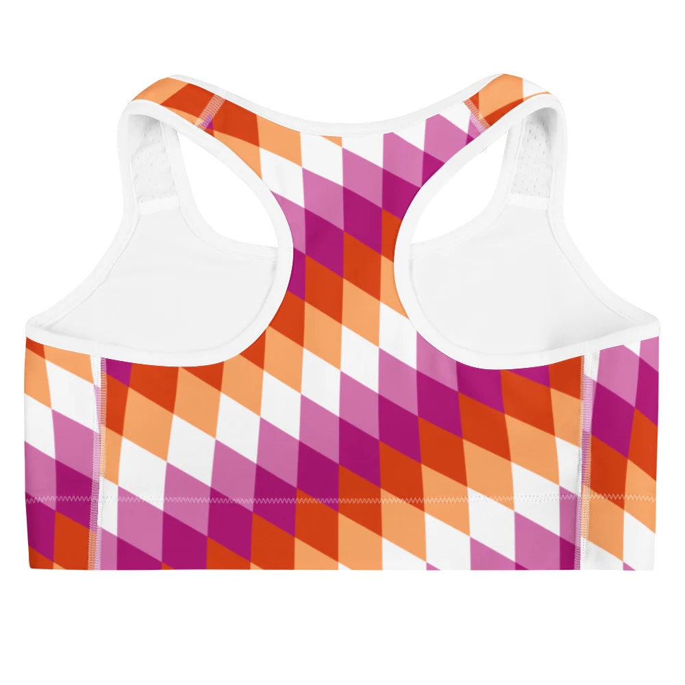 Lesbian Pride Flag Diamonds Sports Bra - Image 10