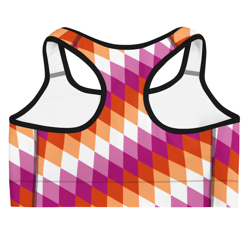 Lesbian Pride Flag Diamonds Sports Bra - Image 8