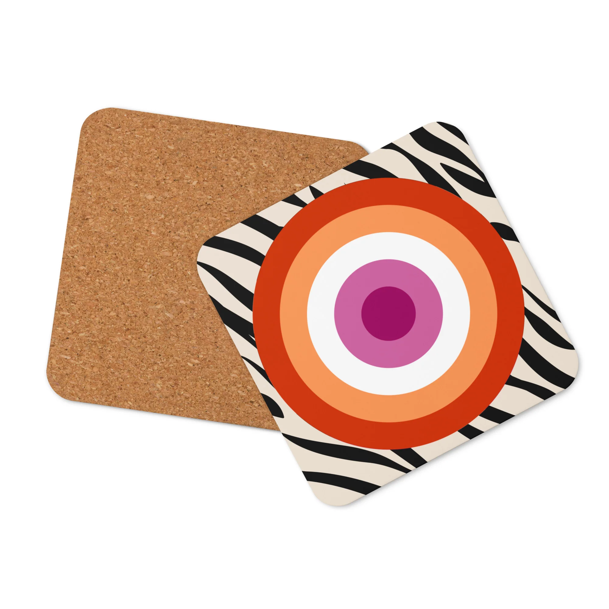 Lesbian Pride Flag Roundel on Zebra Coaster - Image 3