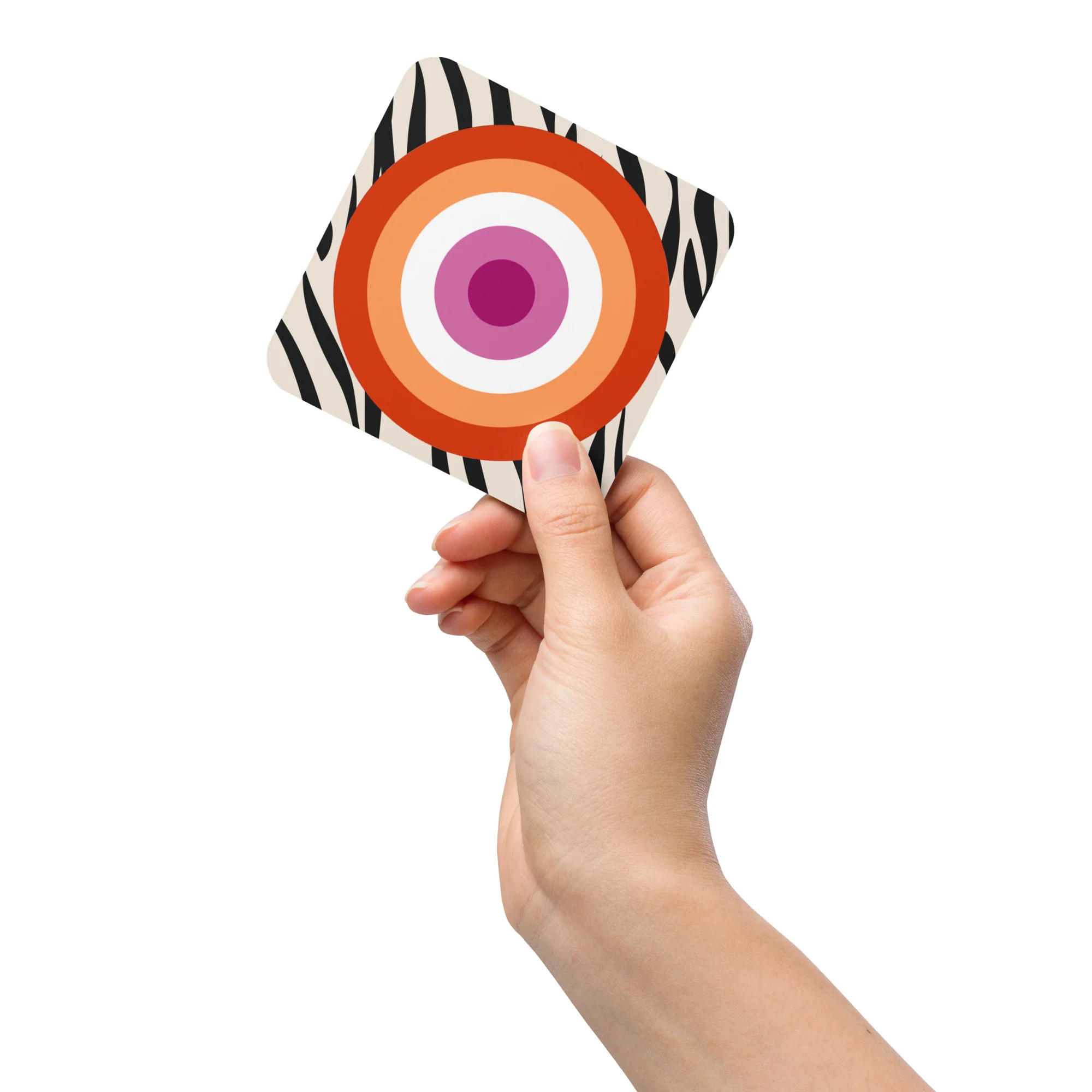 Lesbian Pride Flag Roundel on Zebra Coaster - Image 4