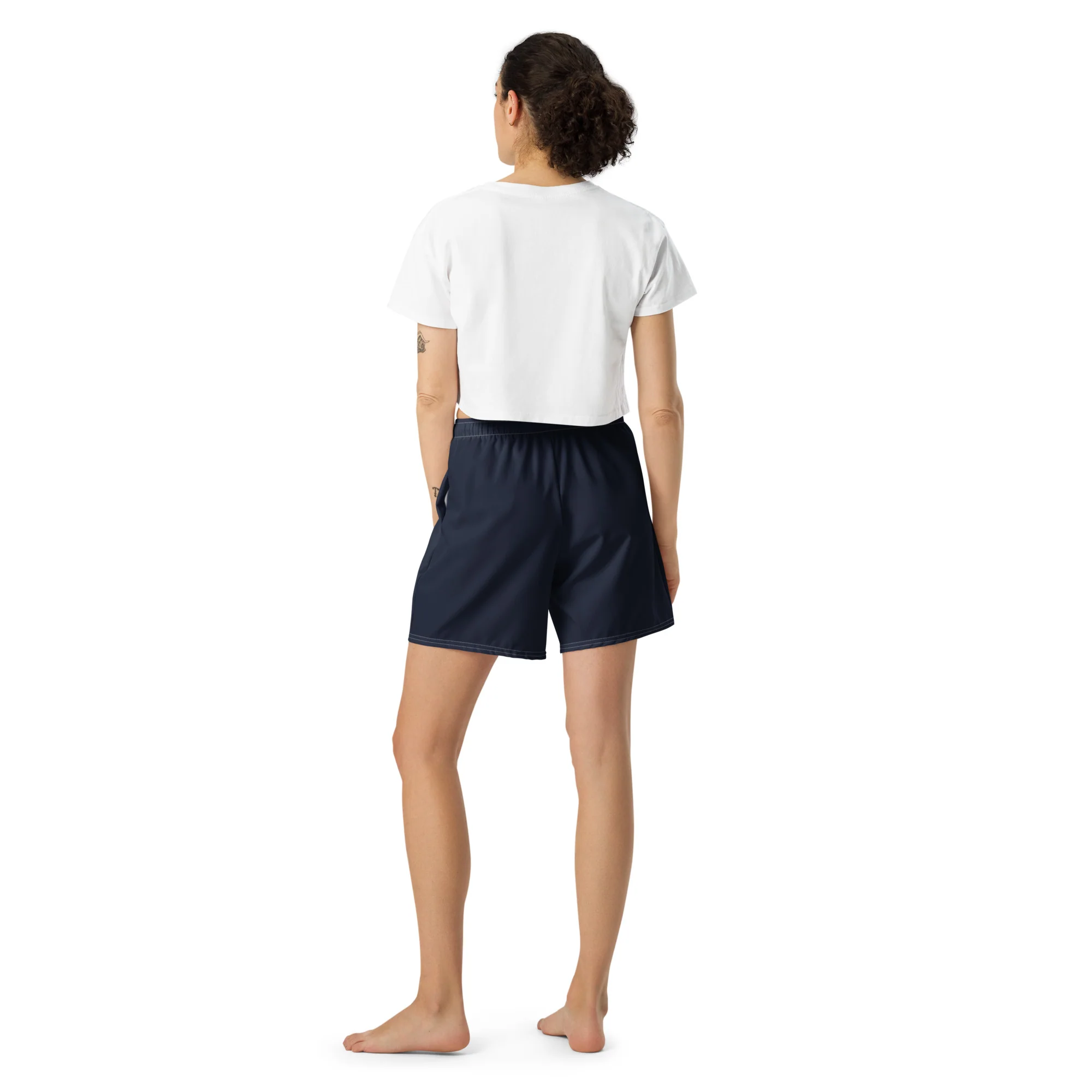 Lesbian Pride Flag Stripe Blue Athletic Long Shorts - Image 5