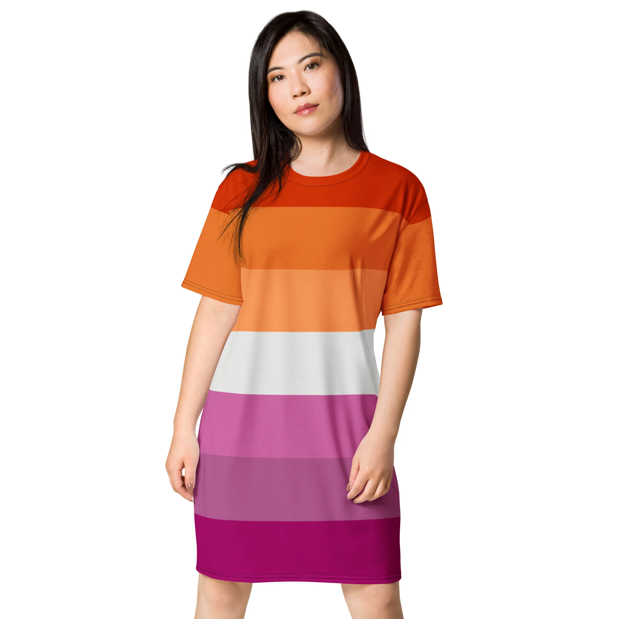 Lesbian Pride Flag T-shirt Dress - Image 4