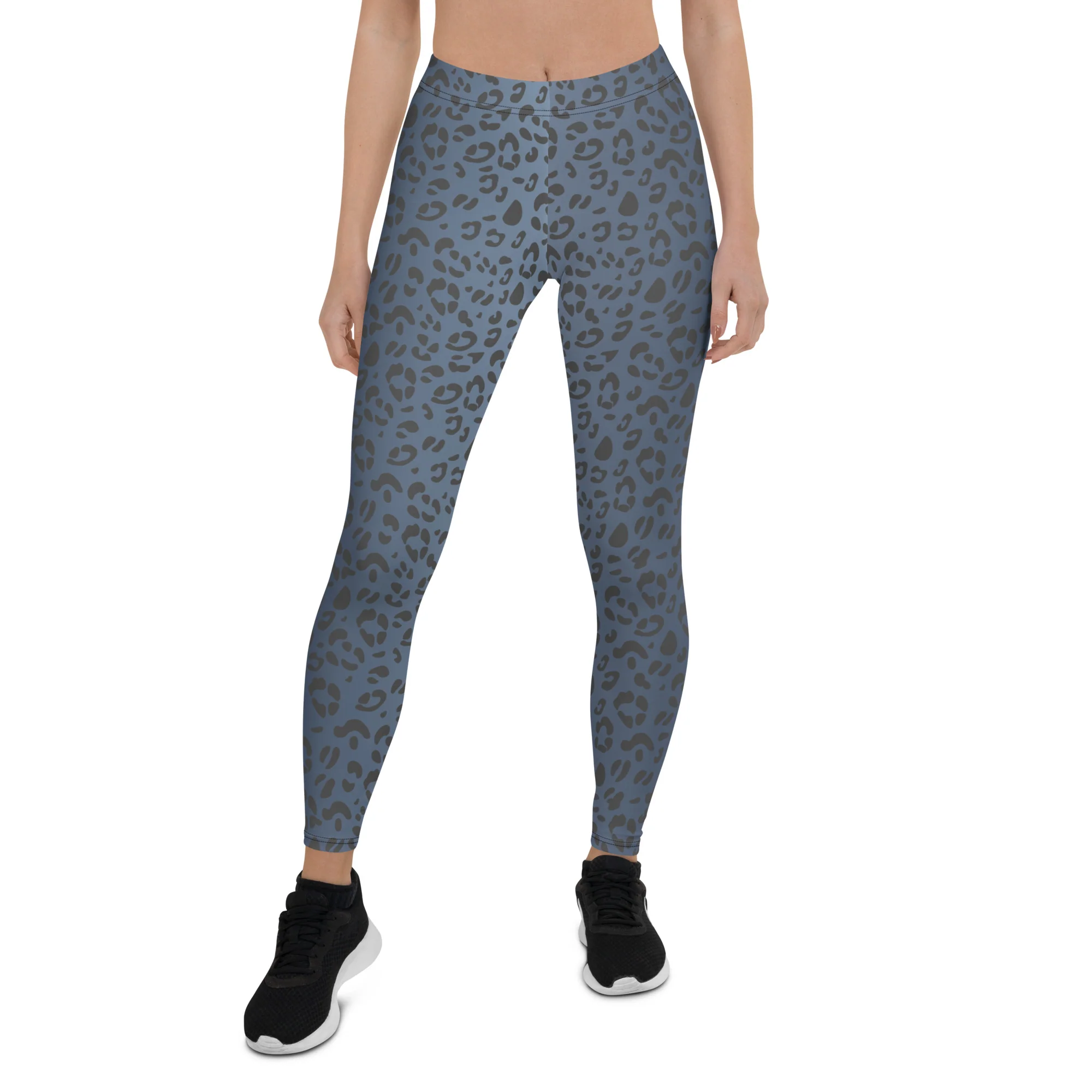 Lesbian Pride Flash Blue Leopard Print Leggings - Image 4