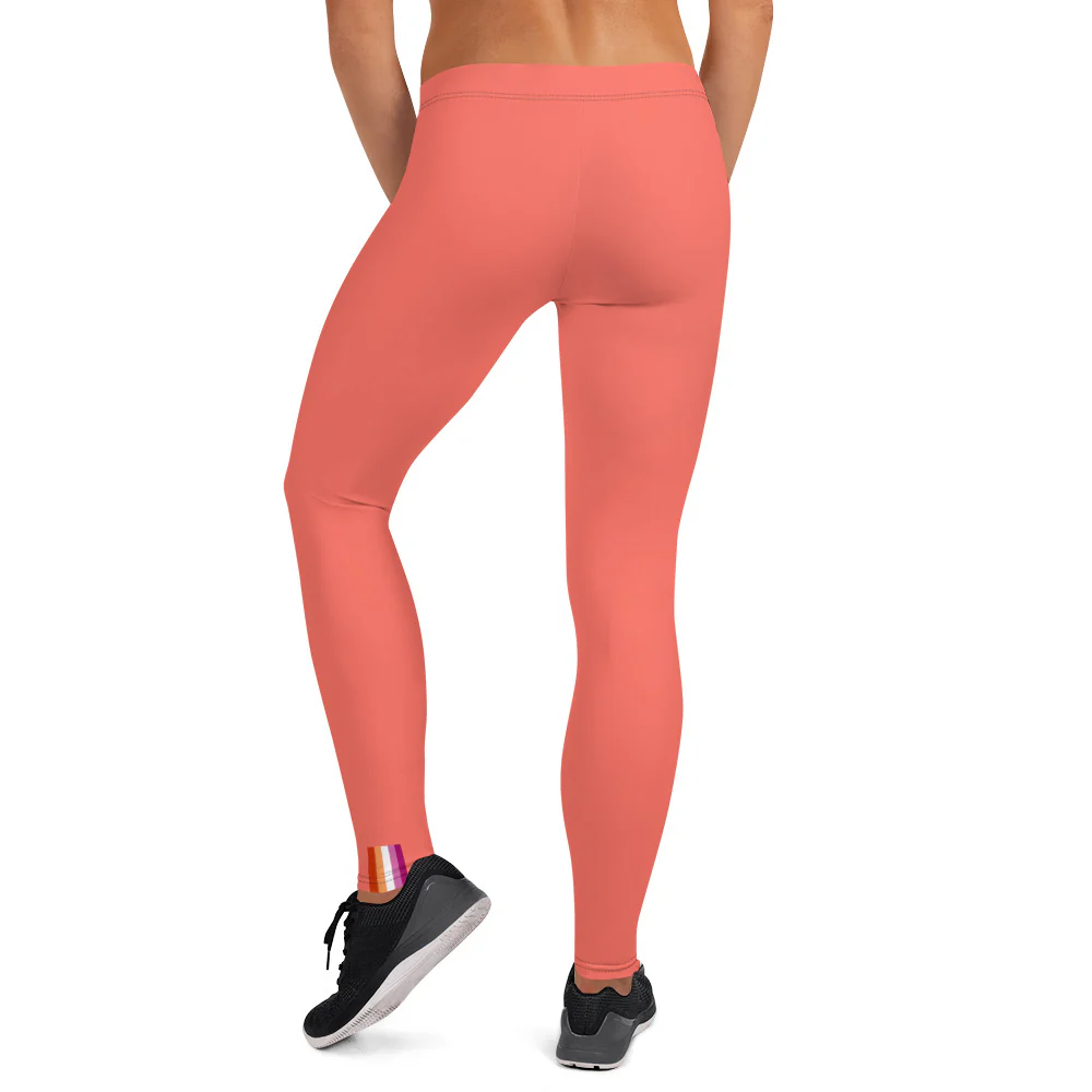 Lesbian Pride Flash Peach Leggings - Image 3