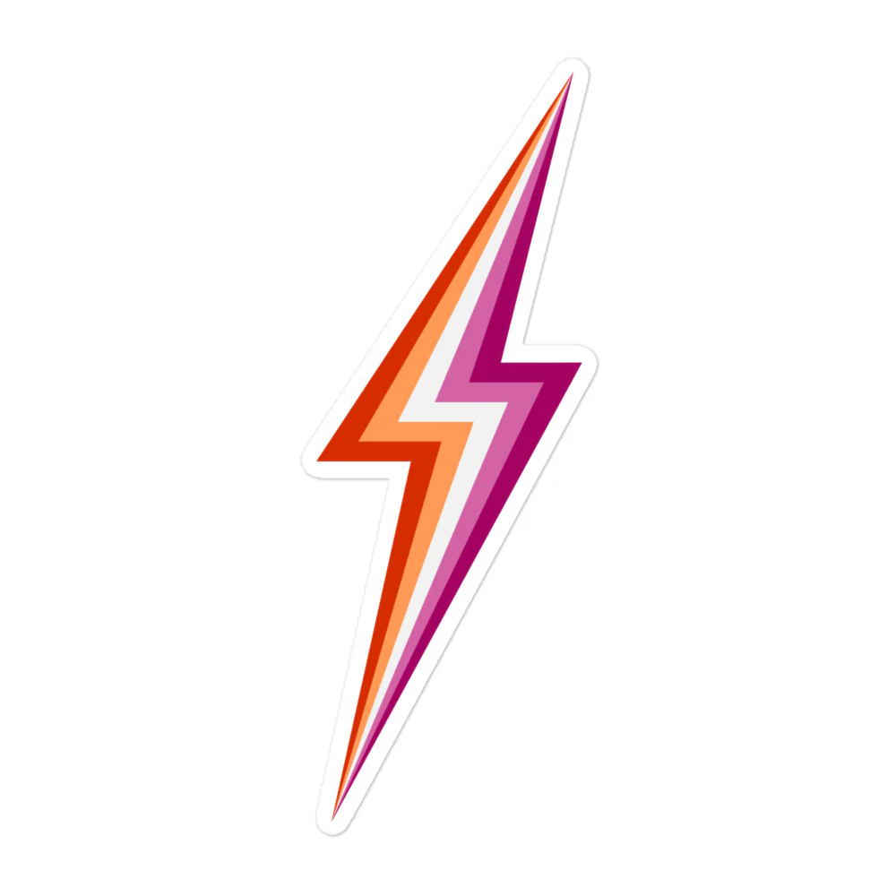 Lesbian Pride Lightning Sticker