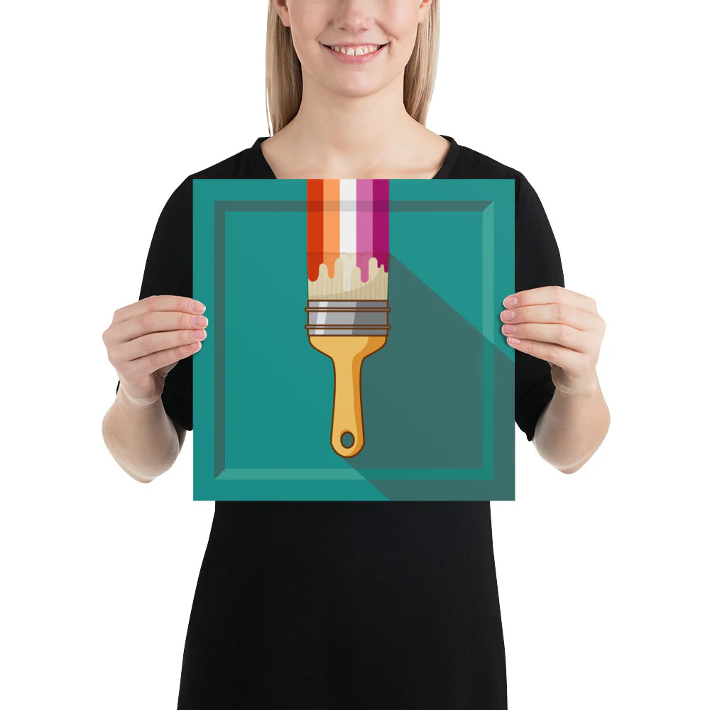 Lesbian Pride Paintbrush Art Print - Image 3