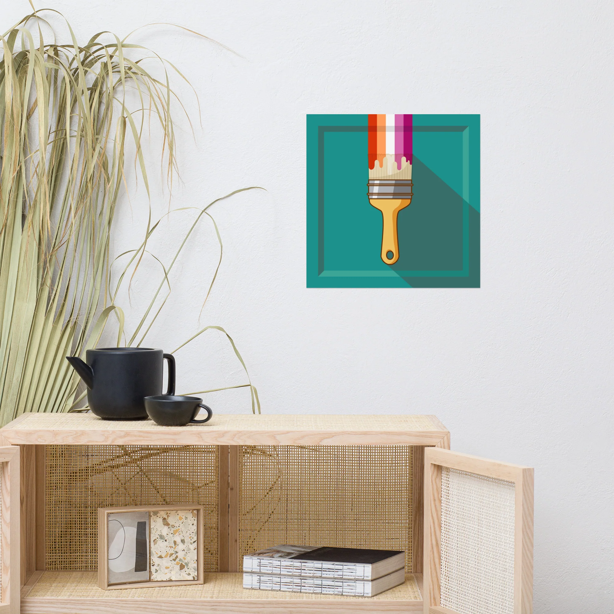 Lesbian Pride Paintbrush Art Print - Image 4