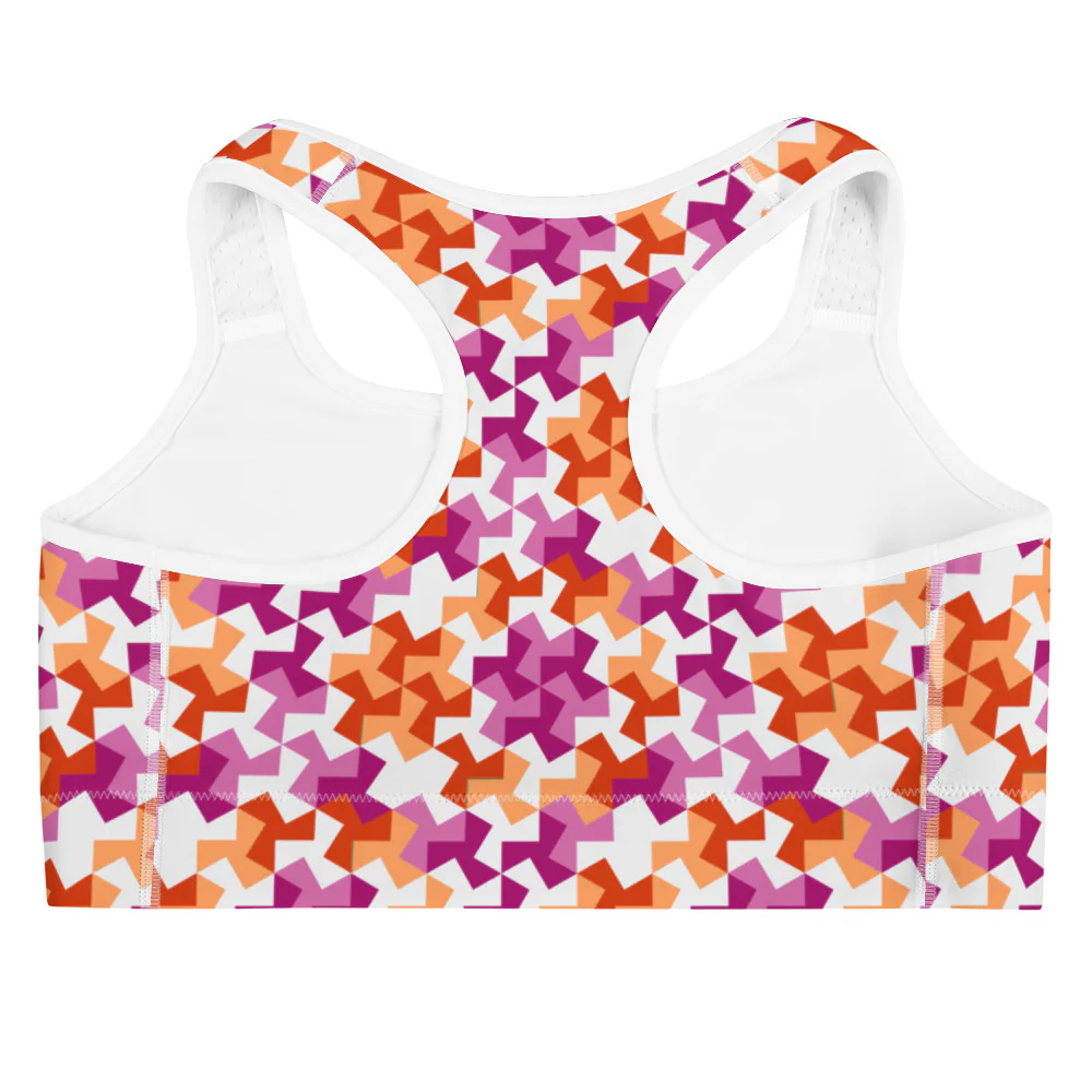 Lesbian Pride Pattern X Sports bra - Image 2