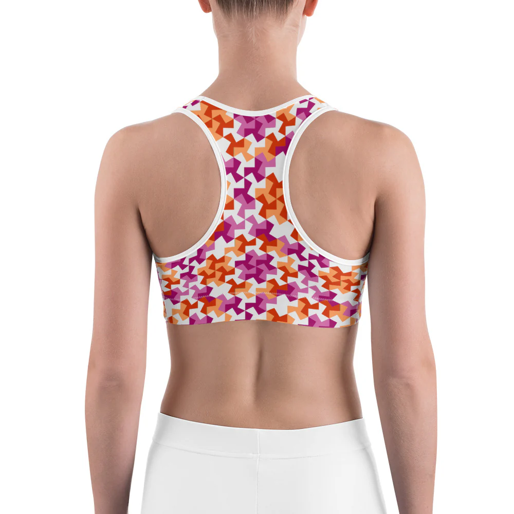 Lesbian Pride Pattern X Sports bra - Image 4