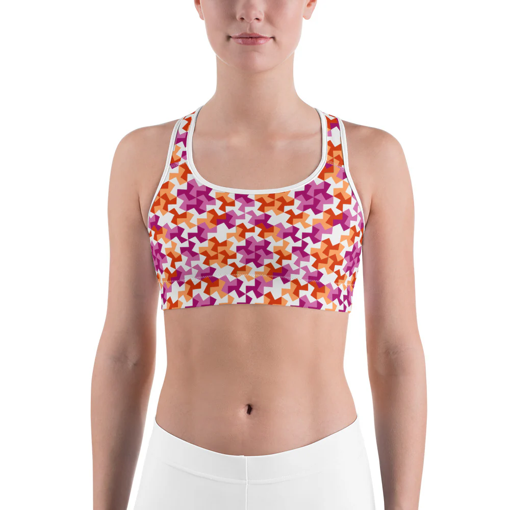Lesbian Pride Pattern X Sports bra - Image 5