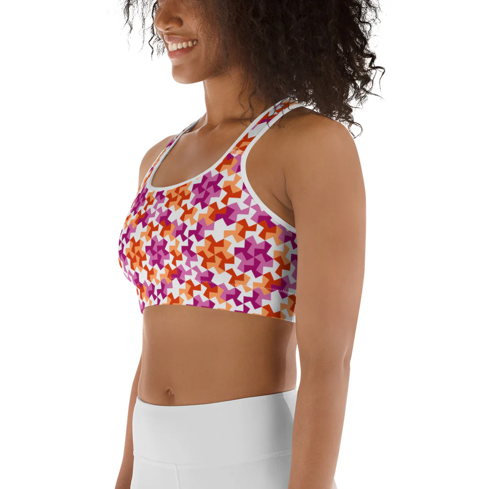 Lesbian Pride Pattern X Sports bra - Image 6