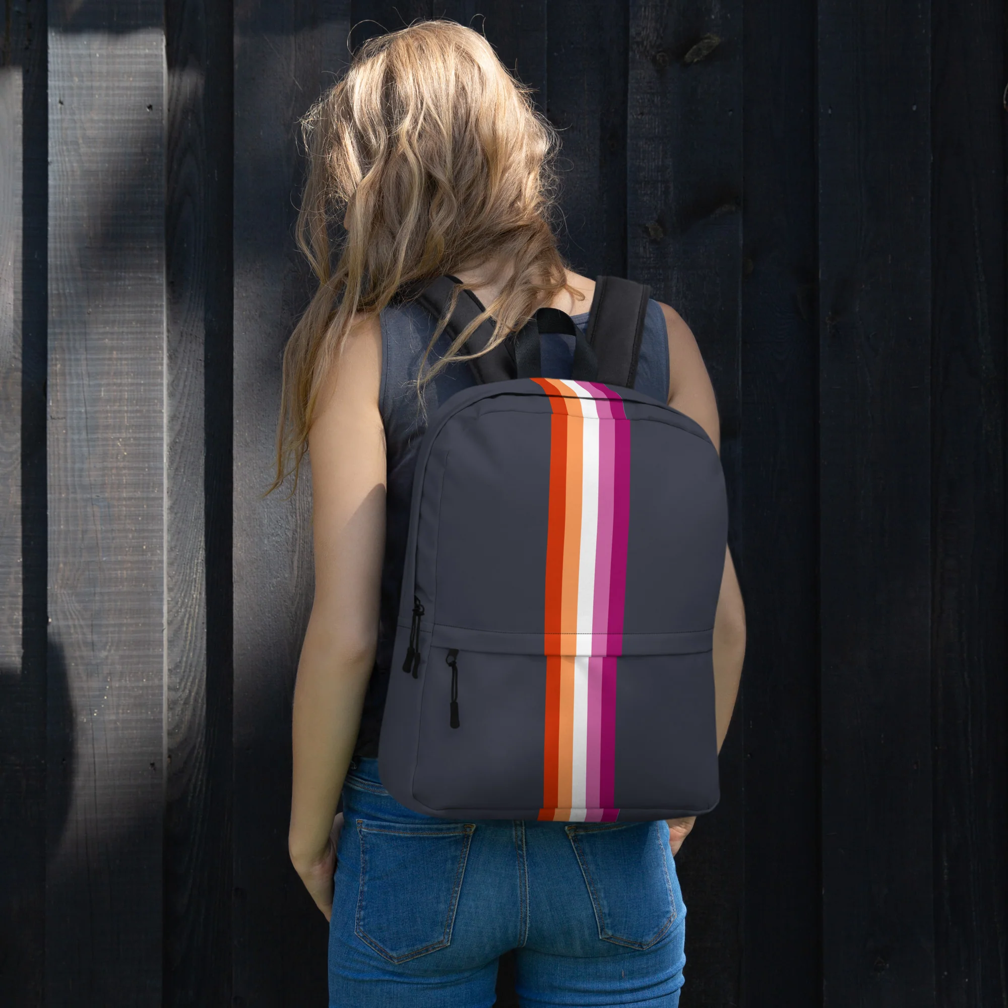 Lesbian Pride Stripe Backpack - Image 2