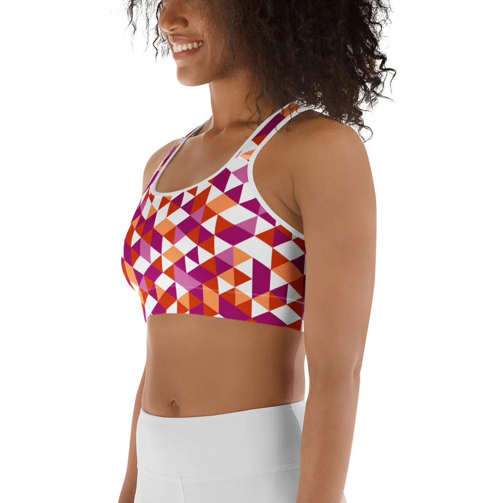 Lesbian Pride Triangles Sports Bra - Image 5