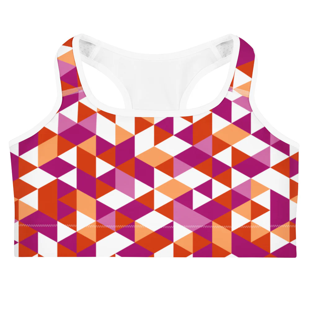 Lesbian Pride Triangles Sports Bra - Image 9