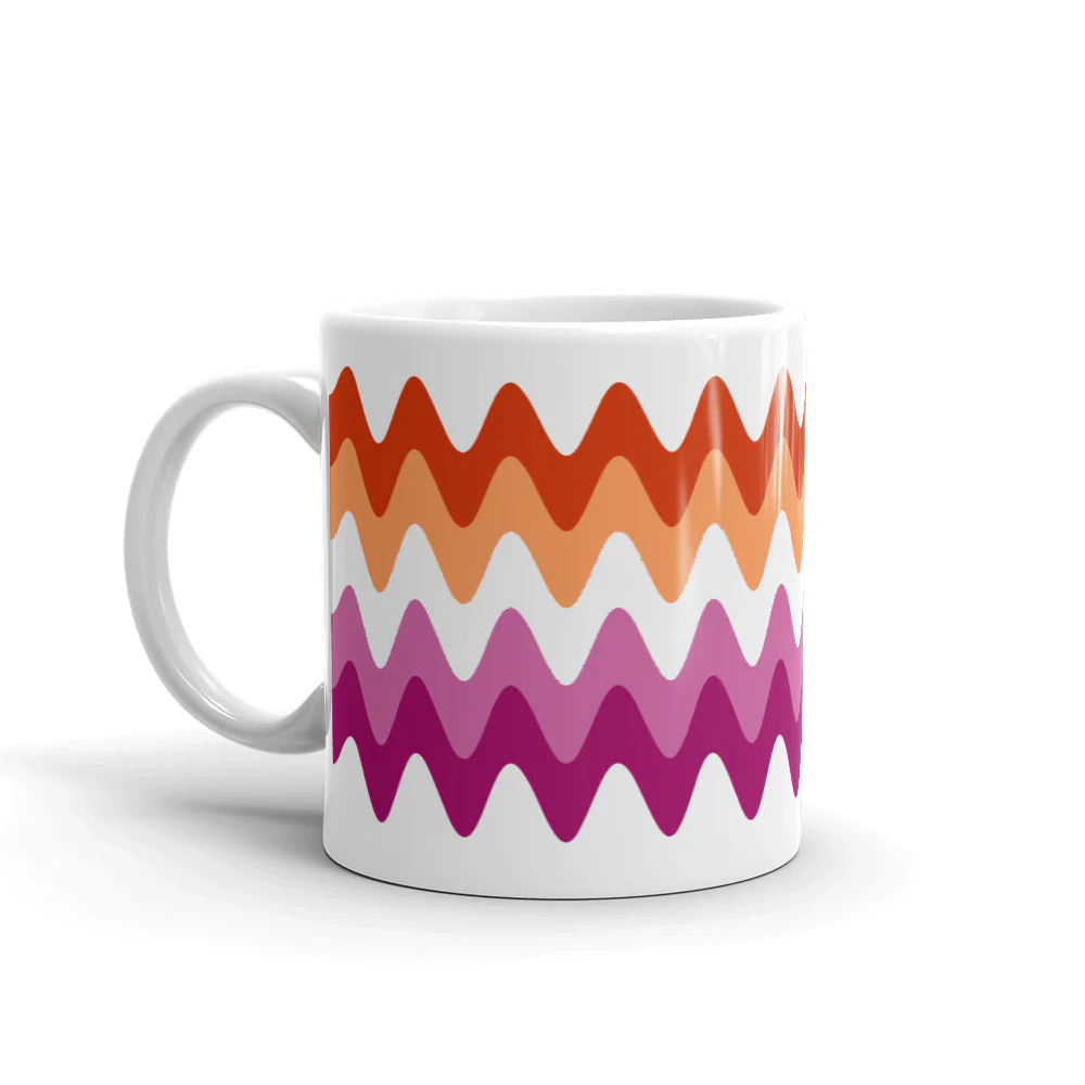 Lesbian Wavy Pride Flag Mug - Image 2