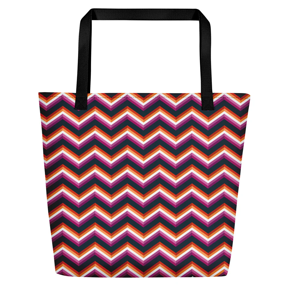 Lesbian Zig Zag Large Tote/Beach Bag