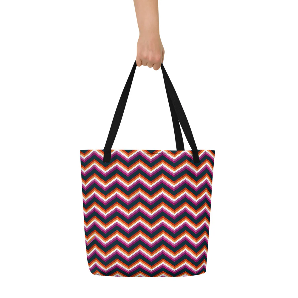 Lesbian Zig Zag Large Tote/Beach Bag - Image 5