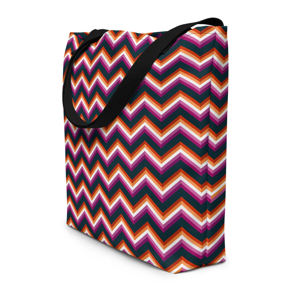 Lesbian Zig Zag Large Tote/Beach Bag - Image 6