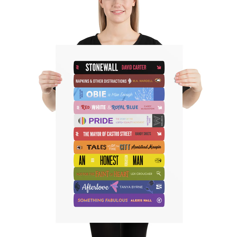 LGBTQ+ Book Stack Art Print