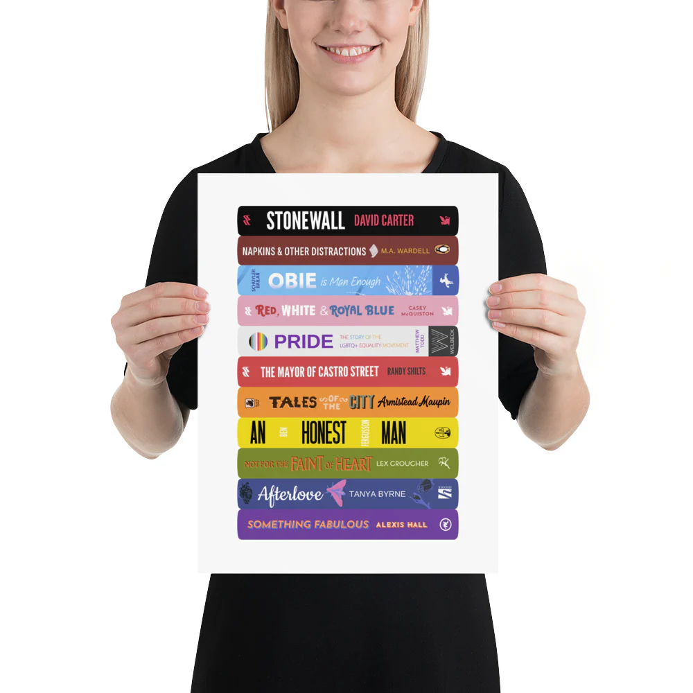 LGBTQ+ Book Stack Art Print - Image 2