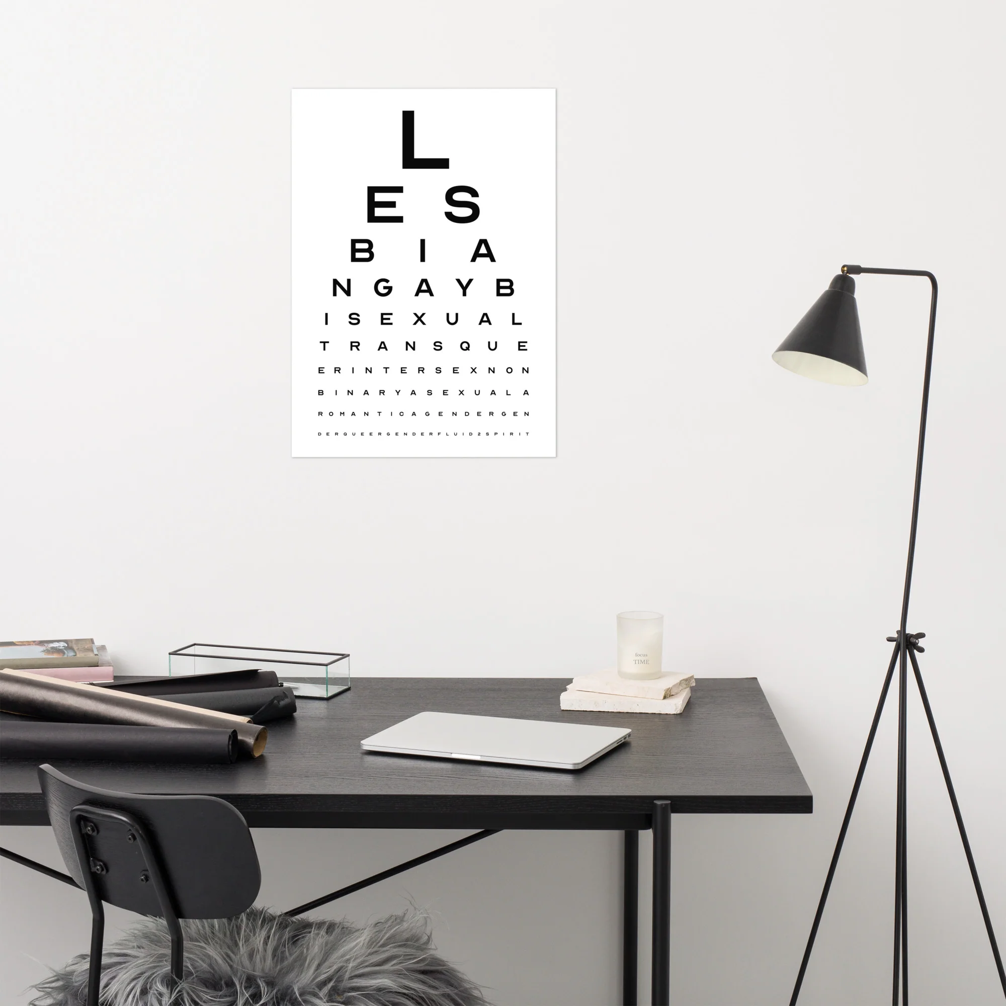LGBTQ+ Eye Test Chart Art Print - Image 3