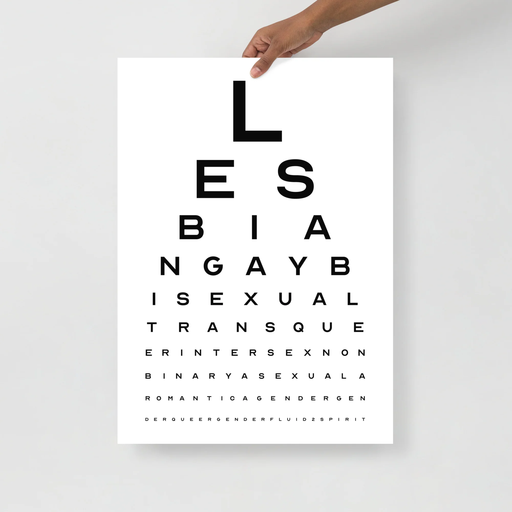 LGBTQ+ Eye Test Chart Art Print - Image 4