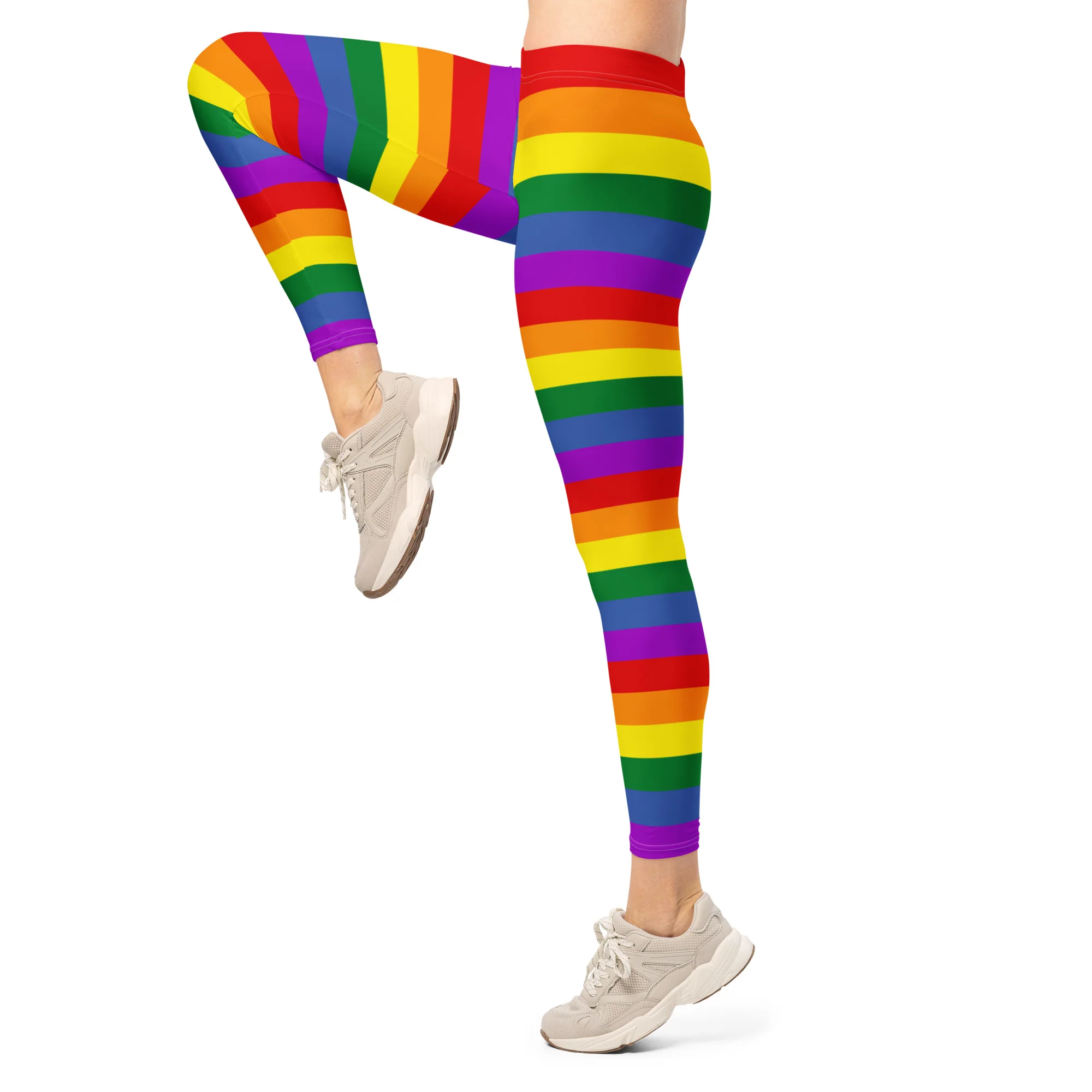 LGBTQ+ Rainbow Pride Hooped Leggings - Image 2