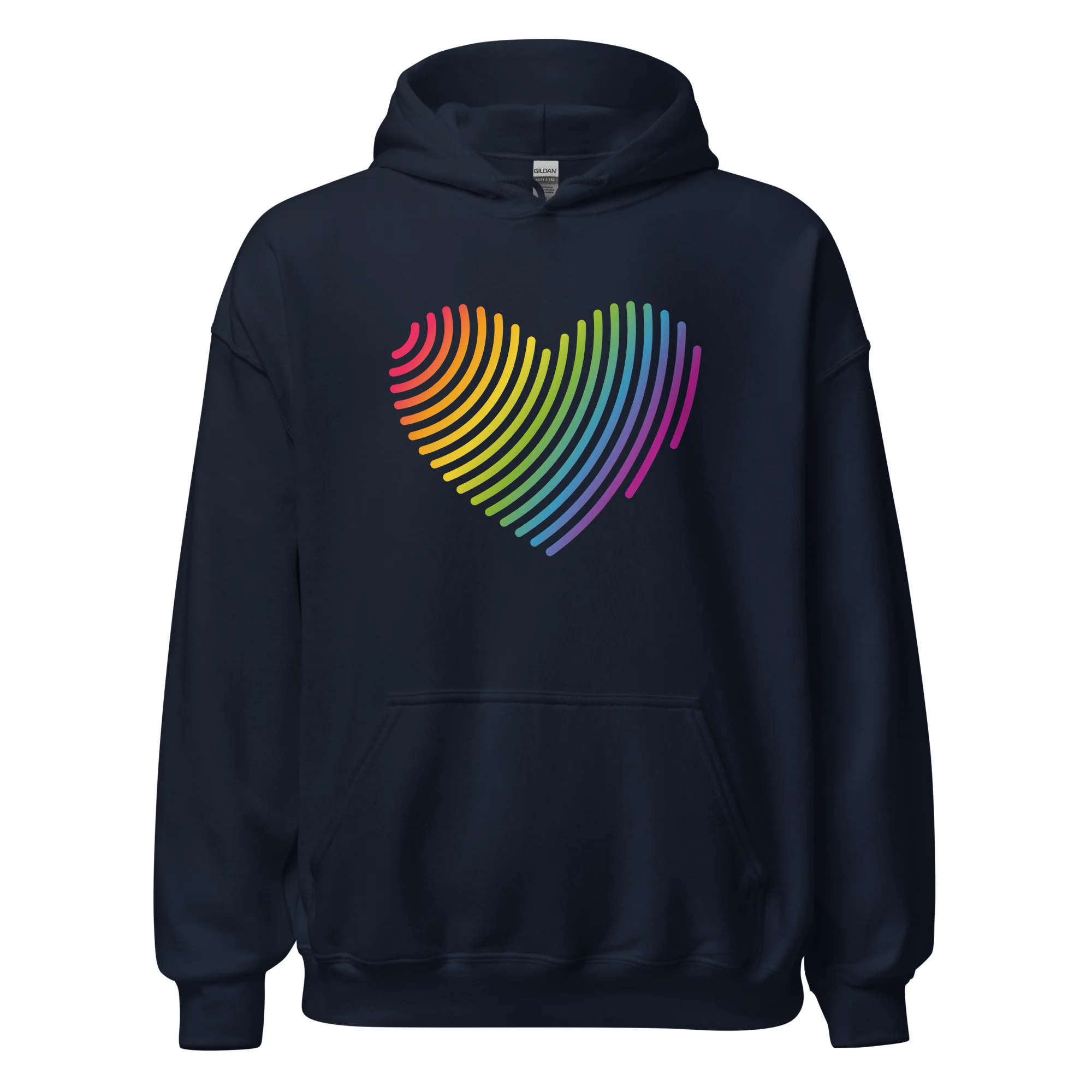Line Art Rainbow Pride Heart Hoodie - Image 6