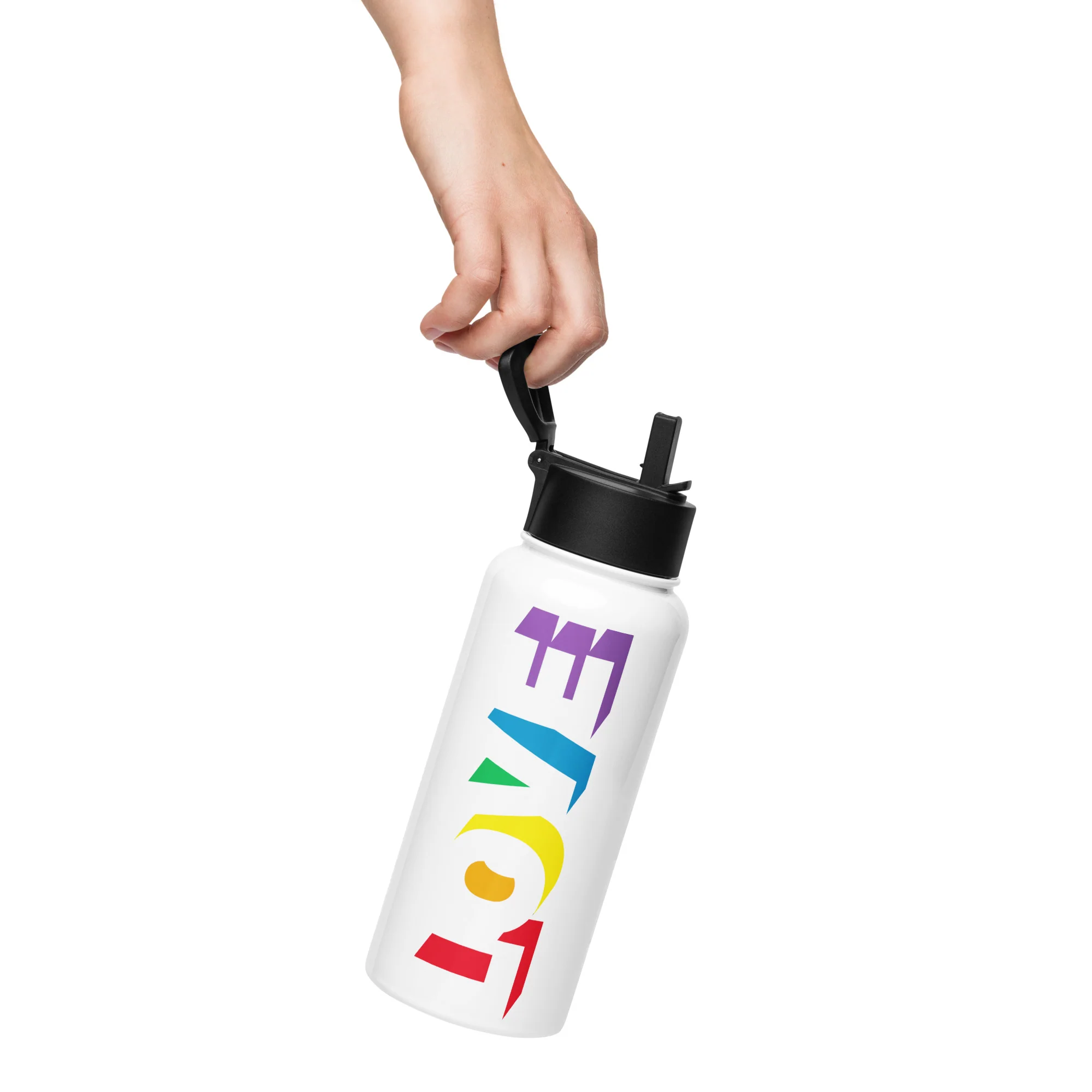 Love Rainbow Pride Stainless Steel Water Bottle - Image 3