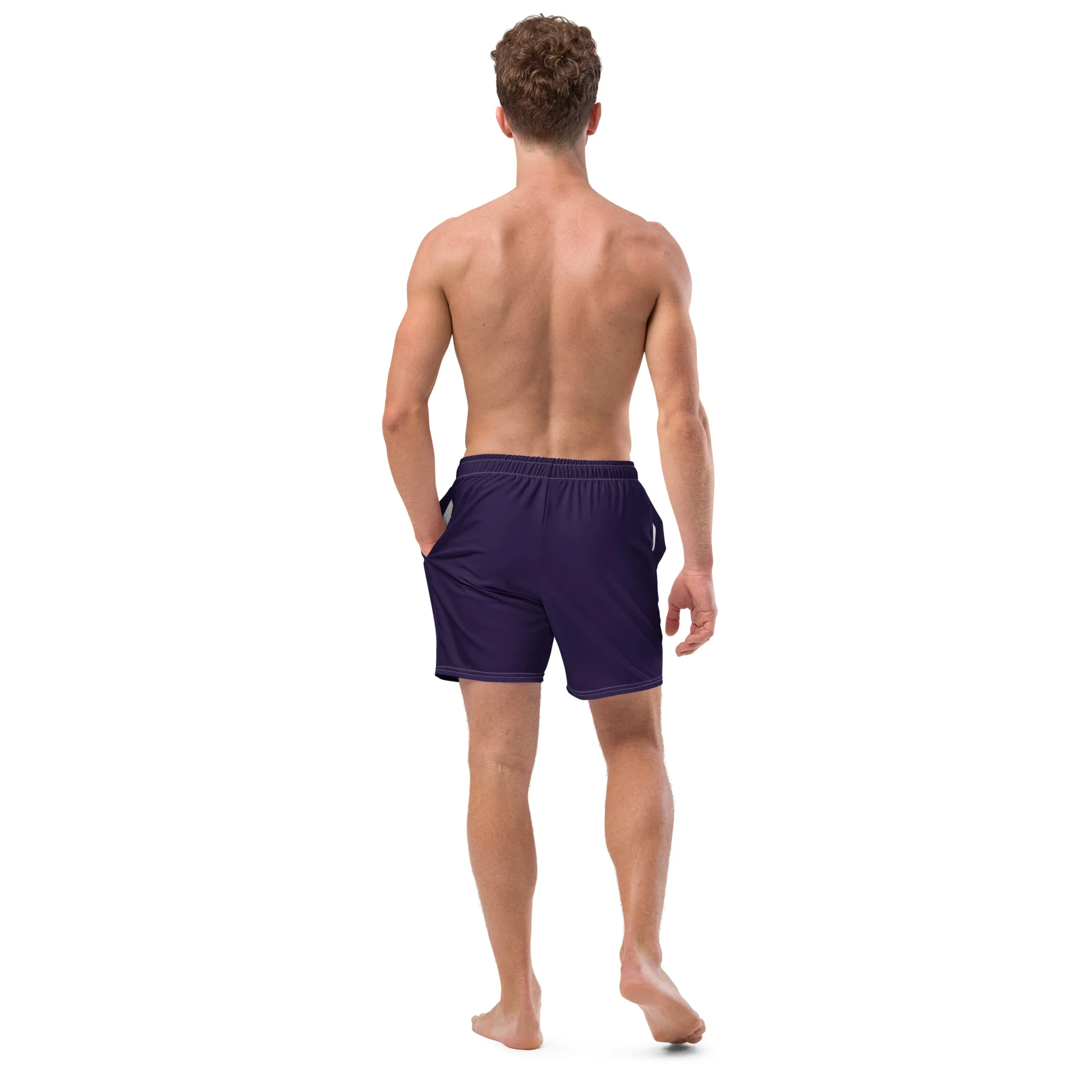 Midnight Blue Swimming Trunks With Rainbow Pocket - Image 4