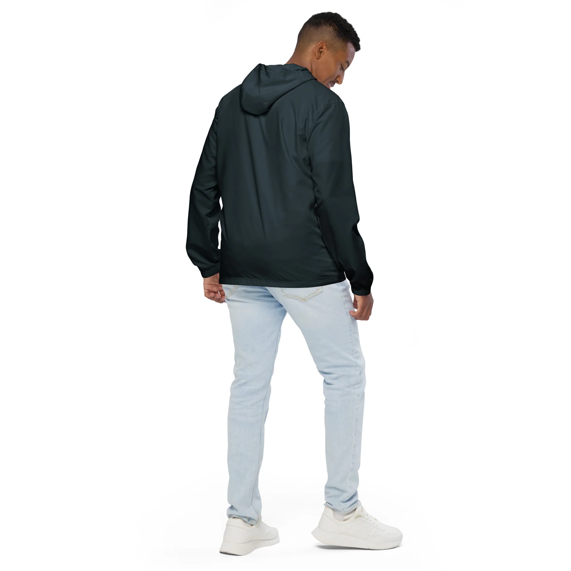 Midnight Blue Windbreaker With Non-Binary Pride Inside - Image 6