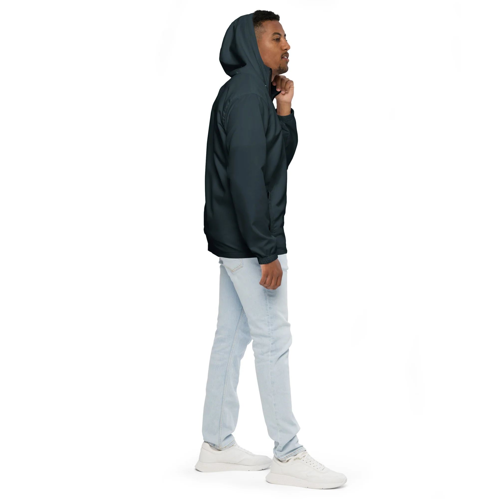 Midnight Blue Windbreaker With Non-Binary Pride Inside - Image 8