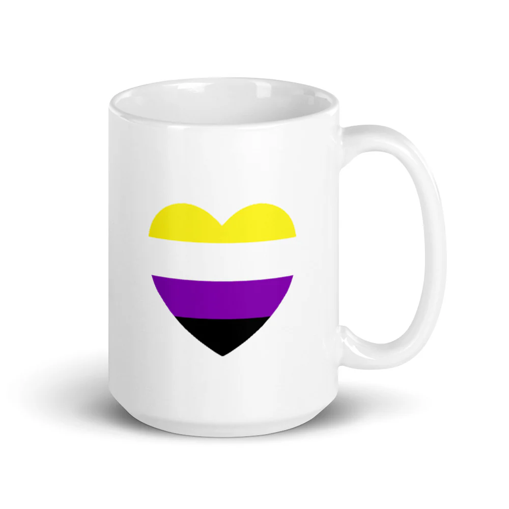 Non Binary Flag Heart Mug - Image 4