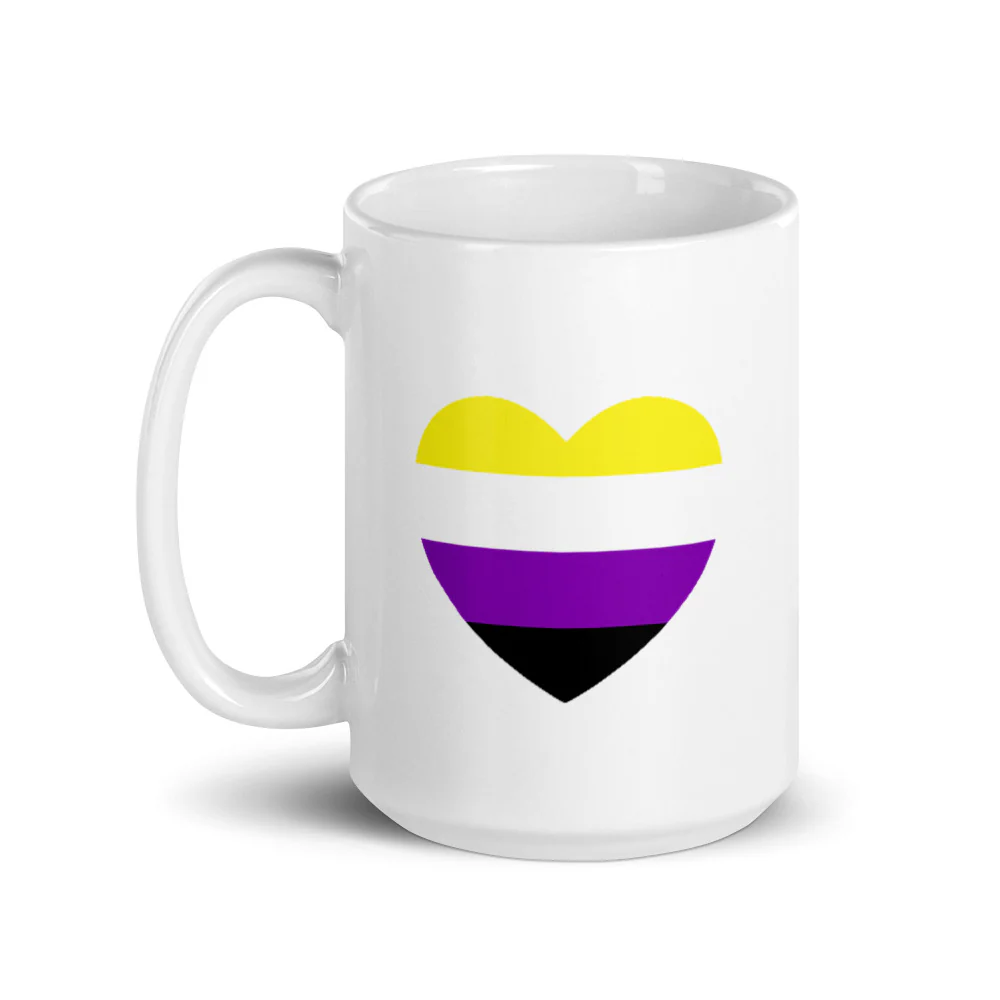 Non Binary Flag Heart Mug - Image 5