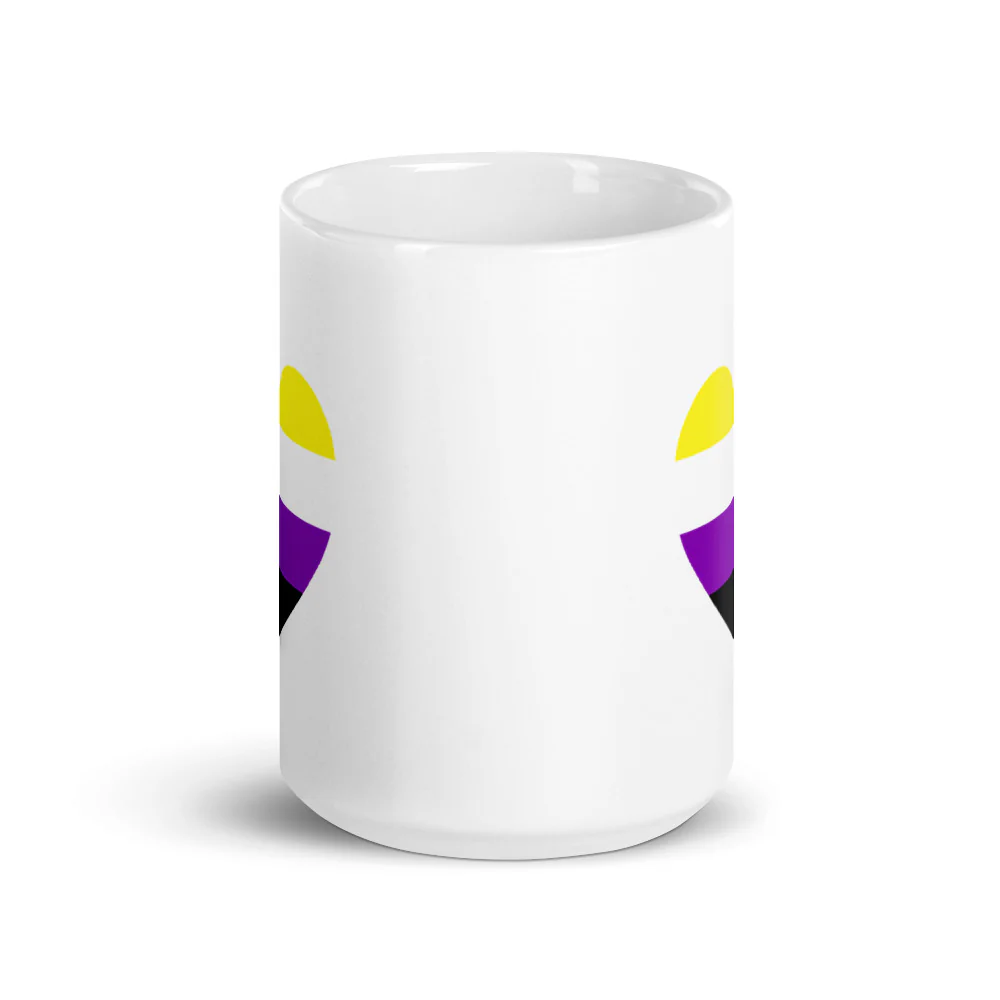 Non Binary Flag Heart Mug - Image 6