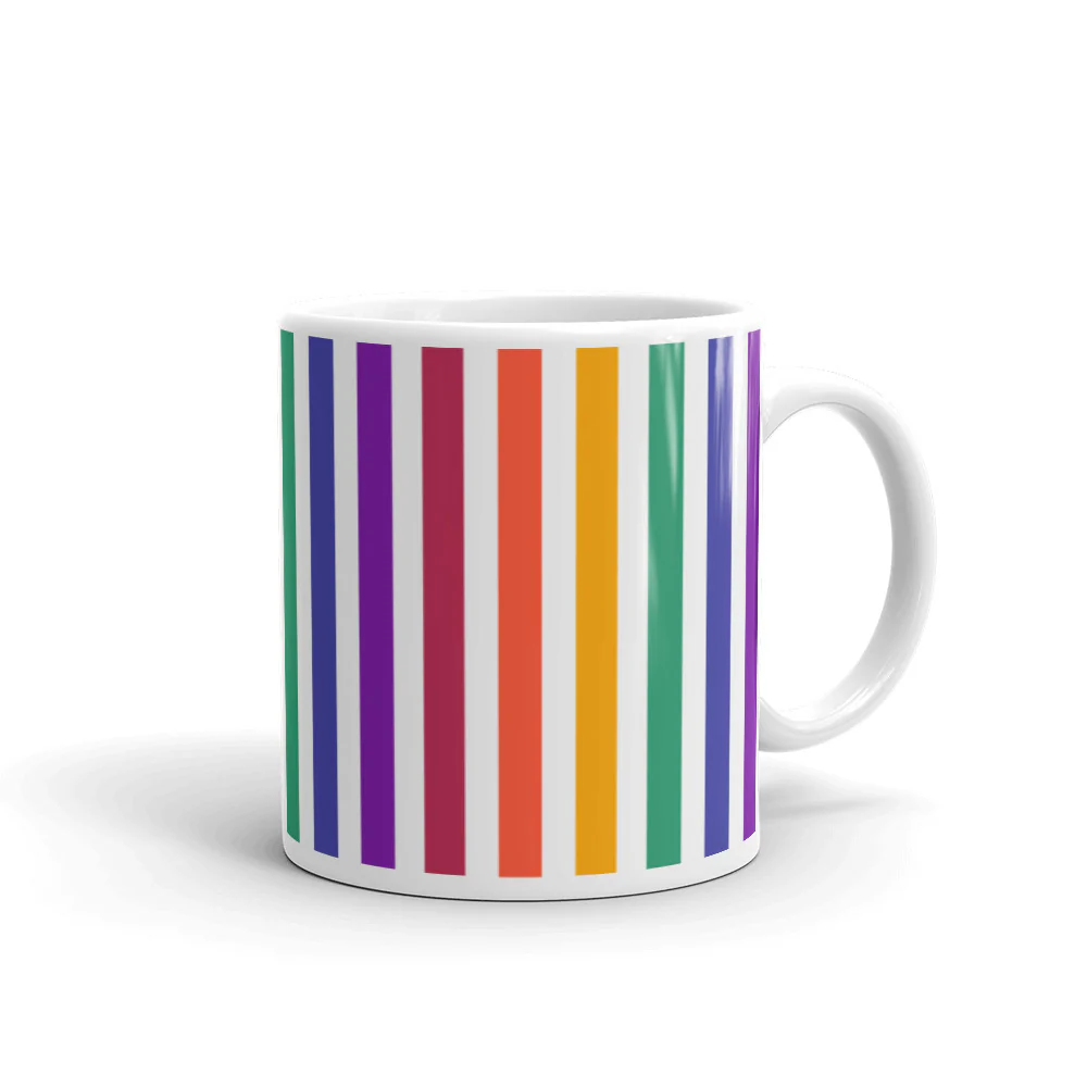 Muted Rainbow Stripes Mug