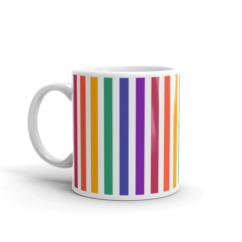 Muted Rainbow Stripes Mug - Image 2