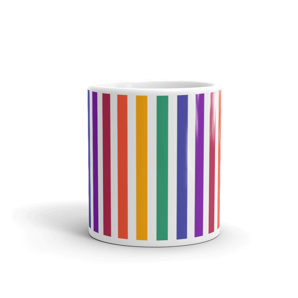 Muted Rainbow Stripes Mug - Image 3