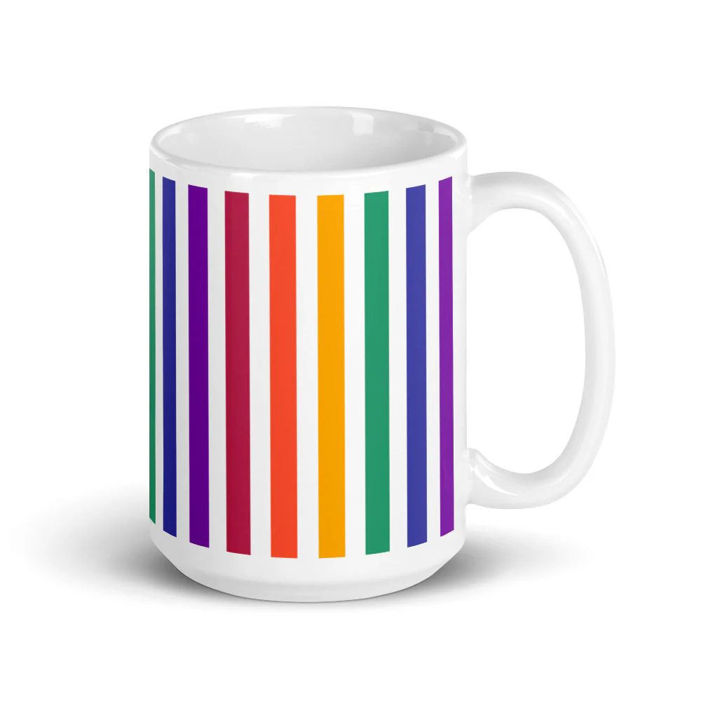 Muted Rainbow Stripes Mug - Image 4