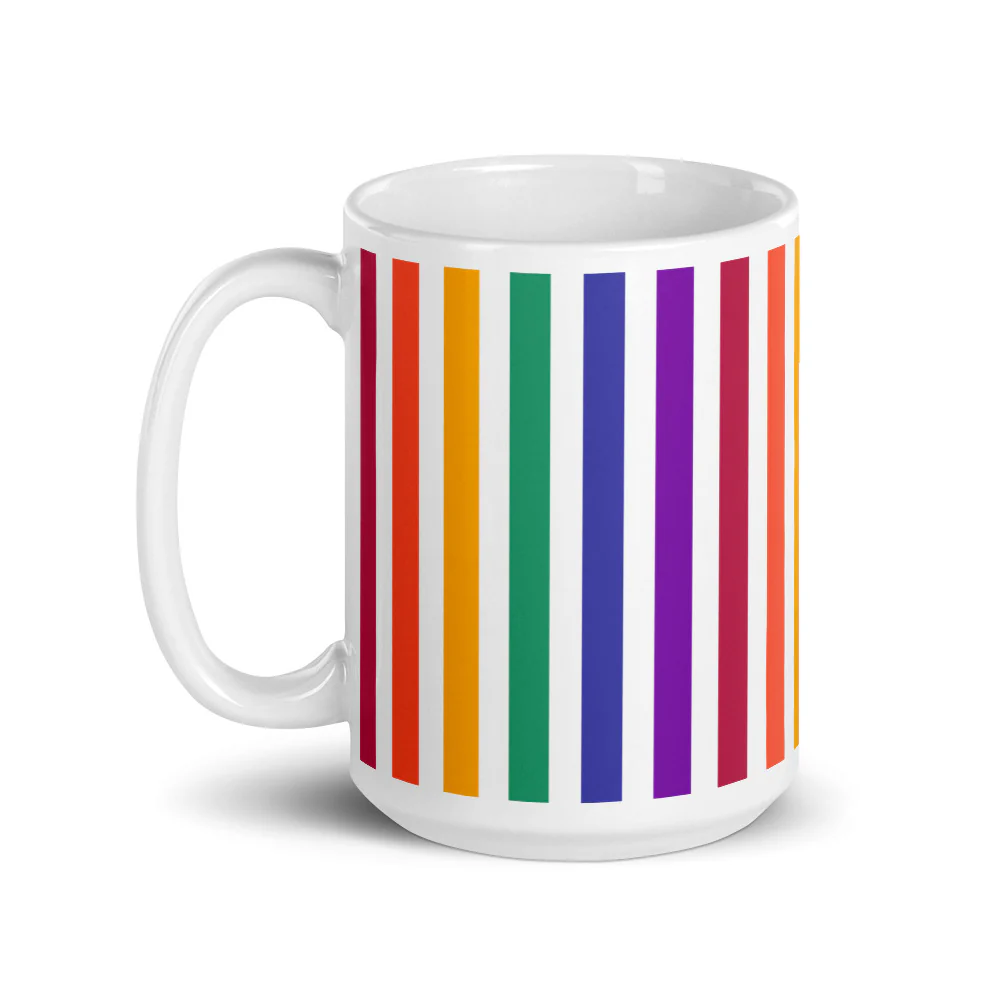Muted Rainbow Stripes Mug - Image 5