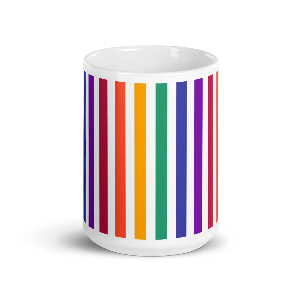 Muted Rainbow Stripes Mug - Image 6